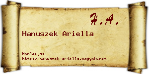 Hanuszek Ariella névjegykártya